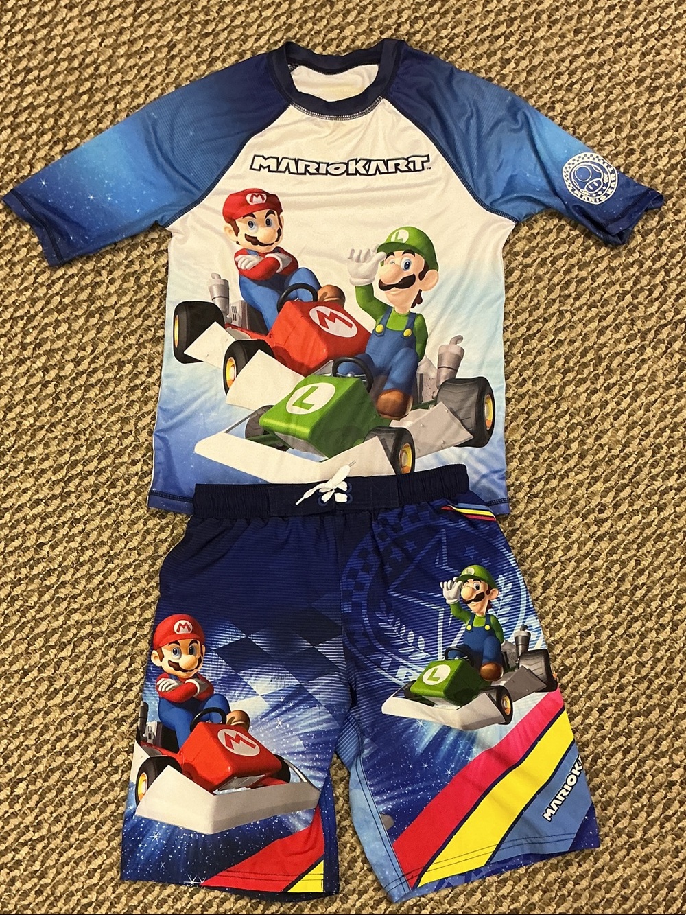 Mario Rashguard and Mario Swimsuit size Large